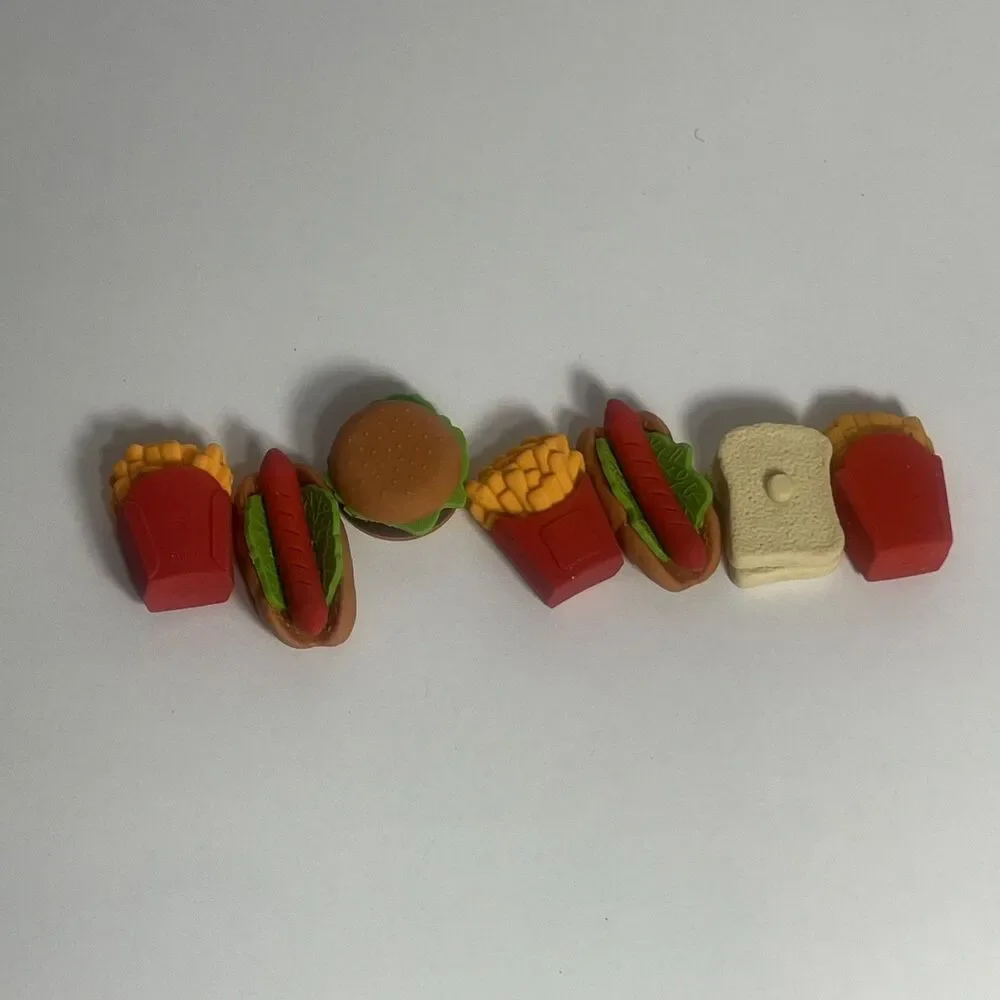 Mini Food Eraser Set - 3D Pull Apart Yoobi Urban Outfitters Fast Food 5 Pieces